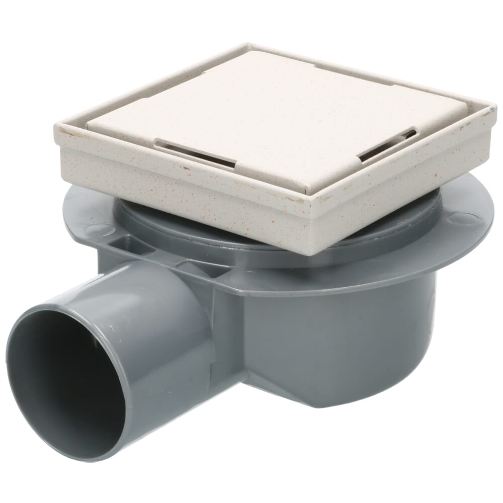 Vierkant RVS Glad rooster MARMORIS 100 mm Wit