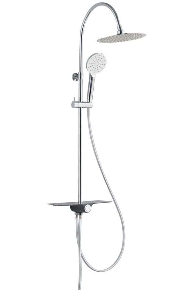 Douchesysteem met Planchet AQUASUN Rond 25cm Chroom Antraciet