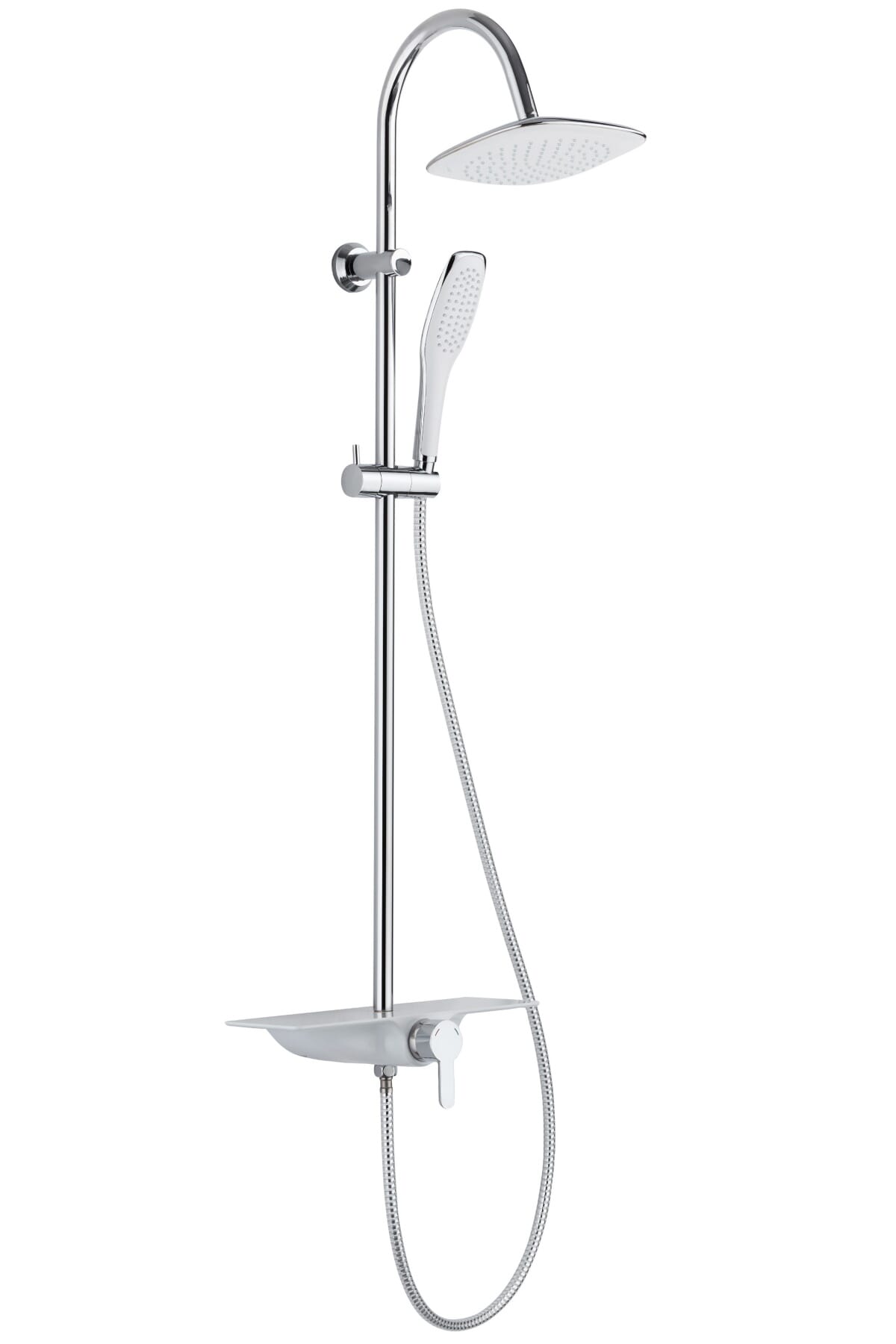 Douchesysteem met Douchemixer WATERWAY Chroom Wit